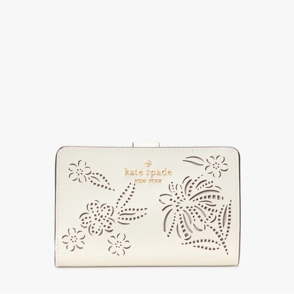 Kate Spade Boxed Madison Perforated Medium Ivory Floral Bifold Wallet NWT. - Picture 6 of 6